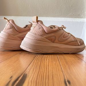 Light pink trainer shoes from Zara. US 38. Pretty big with Yeezy look.
